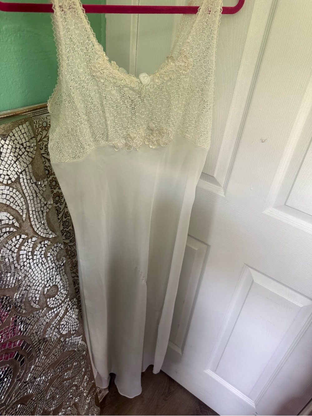 Ivory Lace-Bodice Maxi Dress for Women